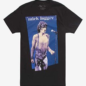 Mick Jagger Logo Rolling Stones Band Graphic Print T-shirt NWT Size Large